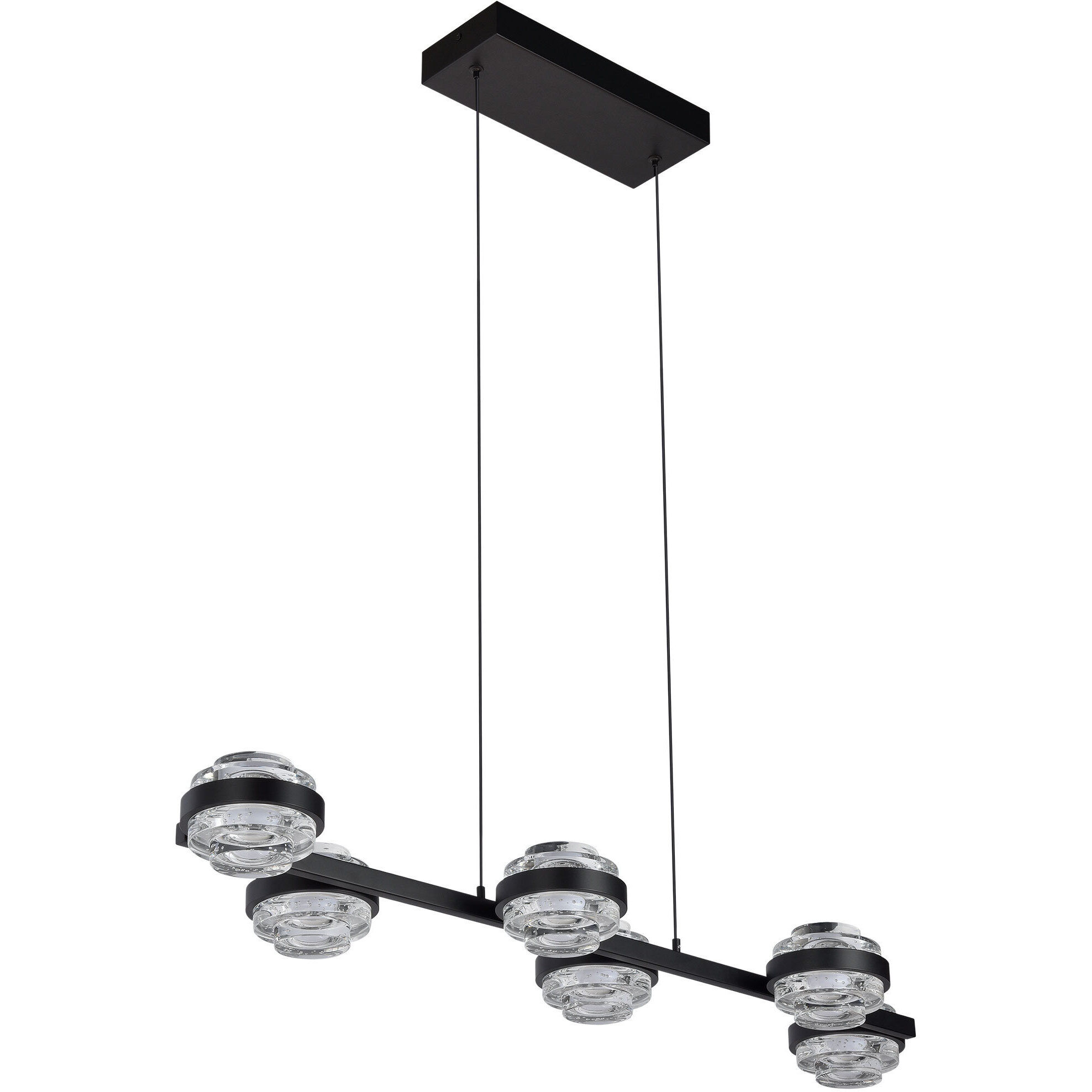 Milano Series Linear Chandelier Ceiling Light in Black, Artisan Collection