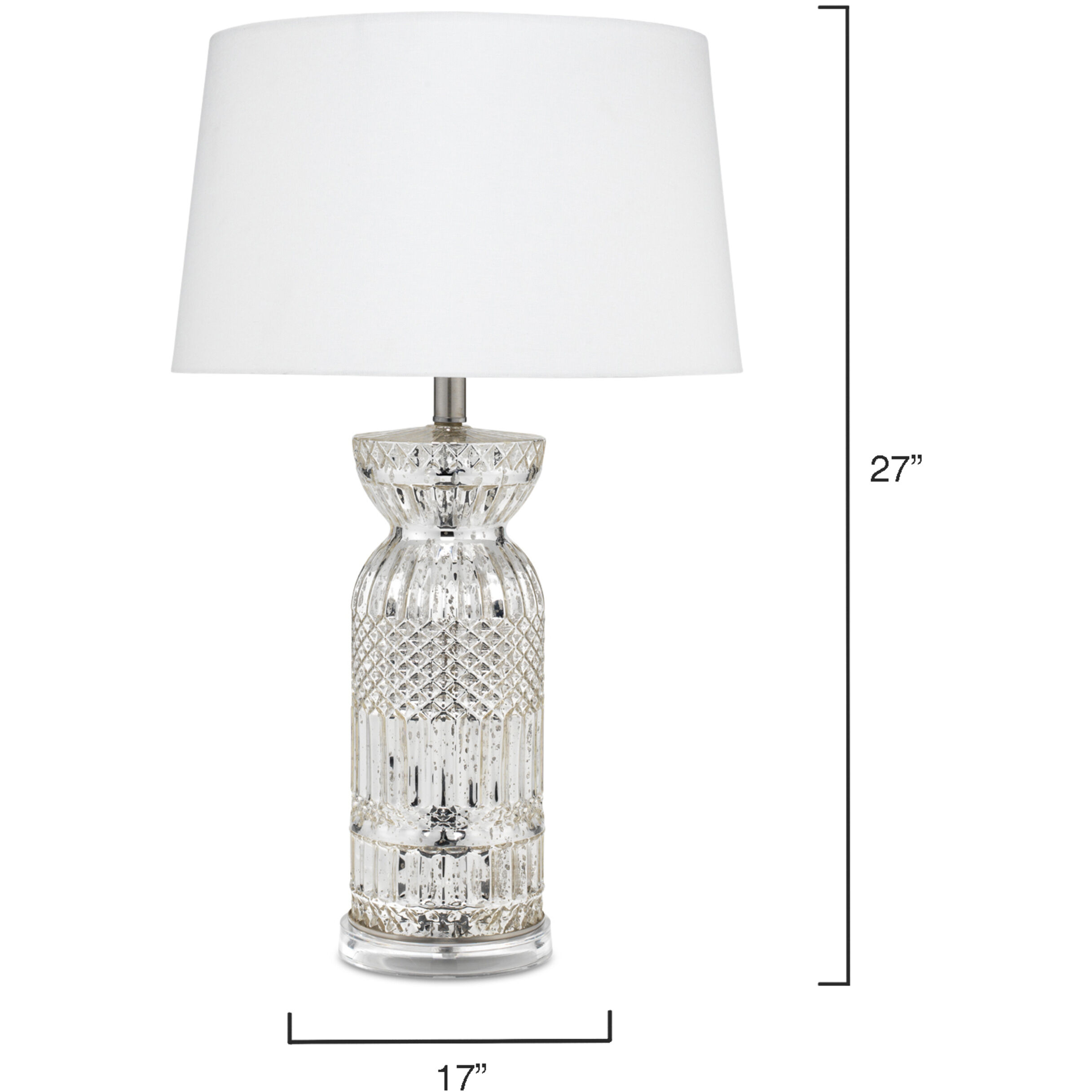 Isla 25 inch 150 watt Silver Mercury Glass Table Lamp Portable Light