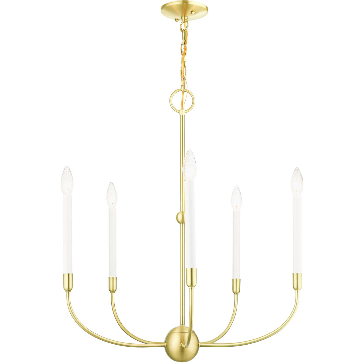 Clairmont 5 Light 24 inch Satin Brass Chandelier Ceiling Light