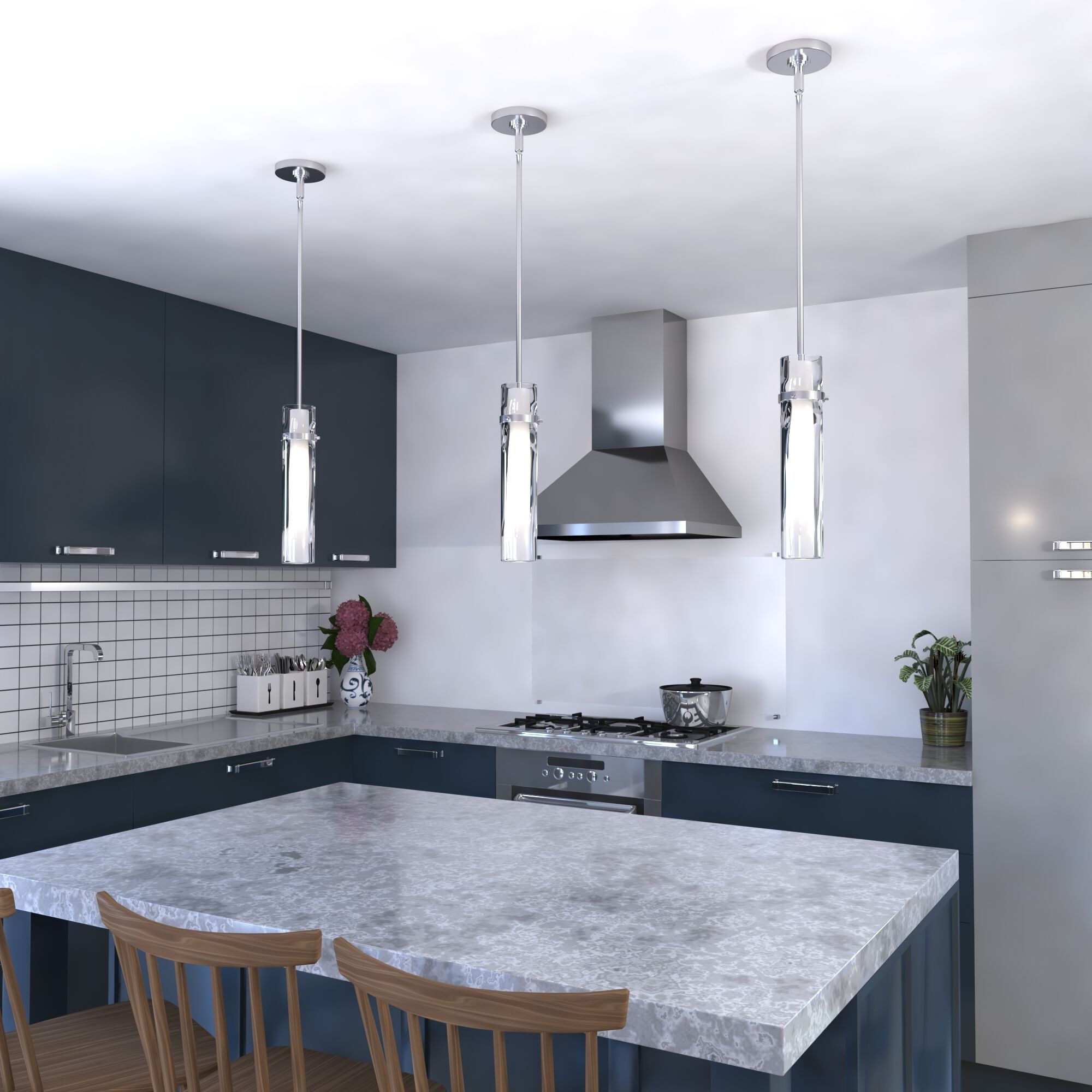 Vilo LED 4.5 inch Satin Nickel Mini Pendant Ceiling Light