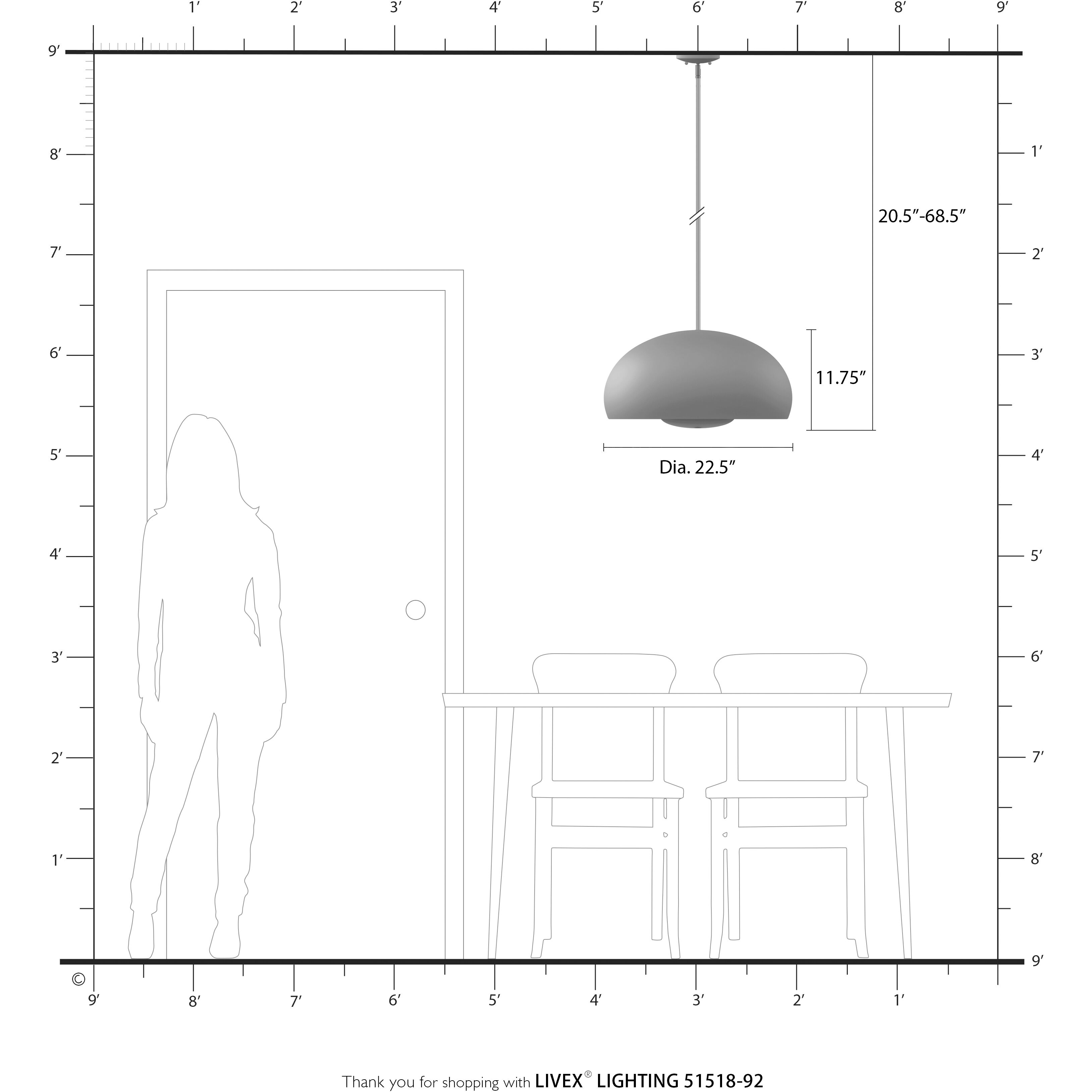 Domma 4 Light 22.5 inch English Bronze Pendant Ceiling Light