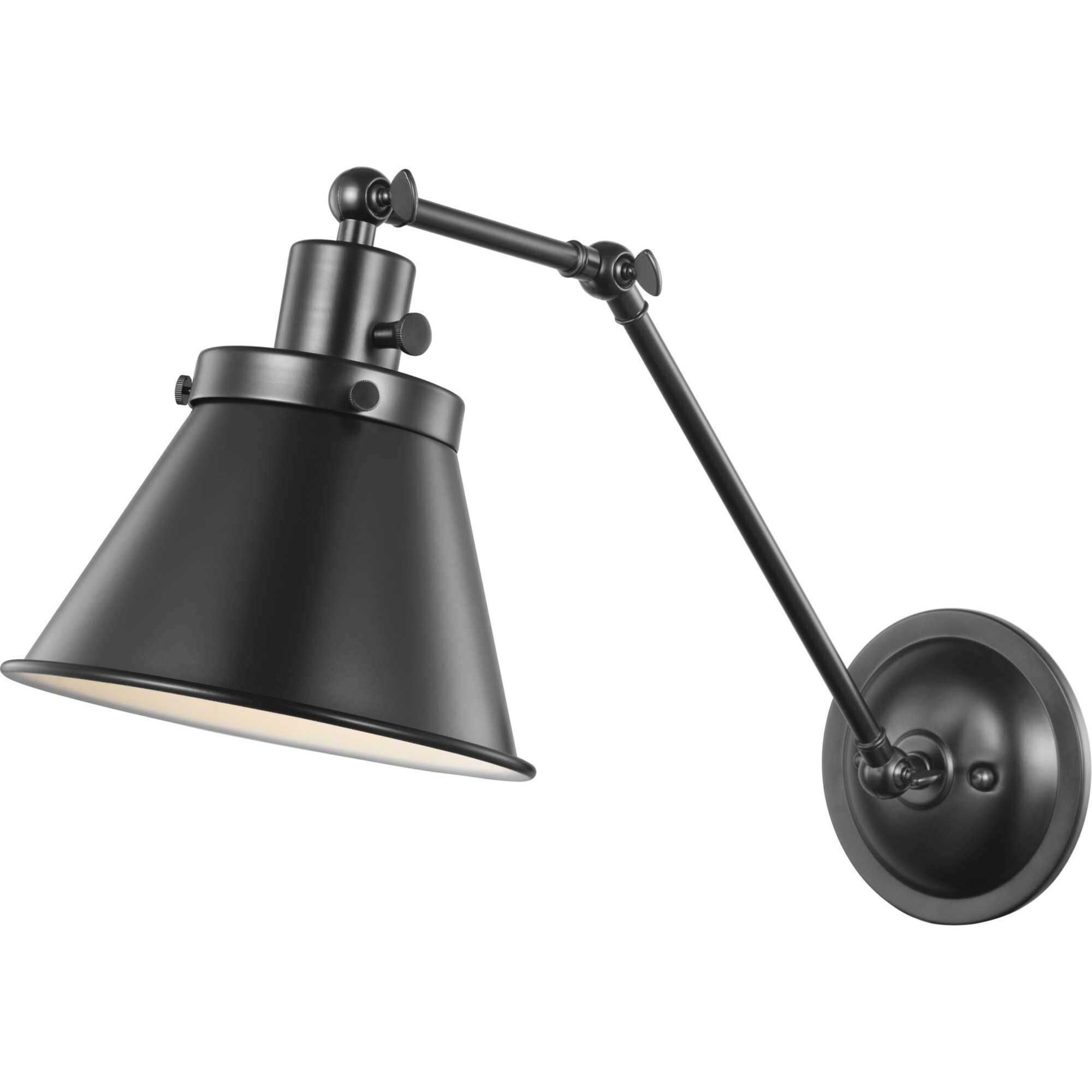 Hinton 18 inch 60.00 watt Matte Black Swing Arm Wall Light