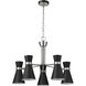 Soriano 5 Light 27 inch Matte Black and Brushed Nickel Chandelier Ceiling Light