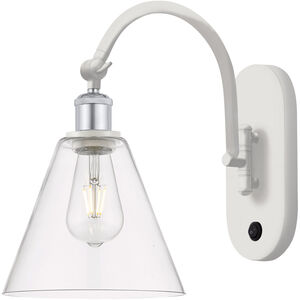 Ballston Cone 1 Light 8 inch White and Polished Chrome Sconce Wall Light