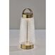 Samara 10.63 inch 2 watt Antique Brass and Brown Leather Cordless LED Table Lantern Portable Light, Tall