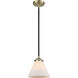 Nouveau Cone 1 Light 7.75 inch Black Antique Brass Mini Pendant Ceiling Light in Incandescent, Matte White, Nouveau