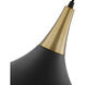 Phoenix 1 Light 18 inch Matte Black/Burnished Brass Pendant Ceiling Light