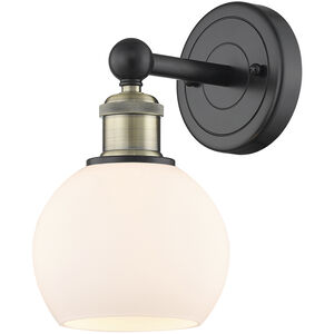 Athens 1 Light 6 inch Black Antique Brass and Matte White Sconce Wall Light