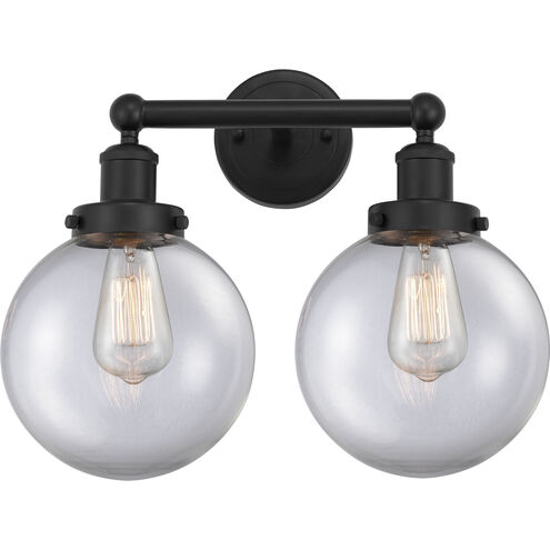 Beacon 2 Light 15.5 inch Matte Black Bath Vanity Light Wall Light