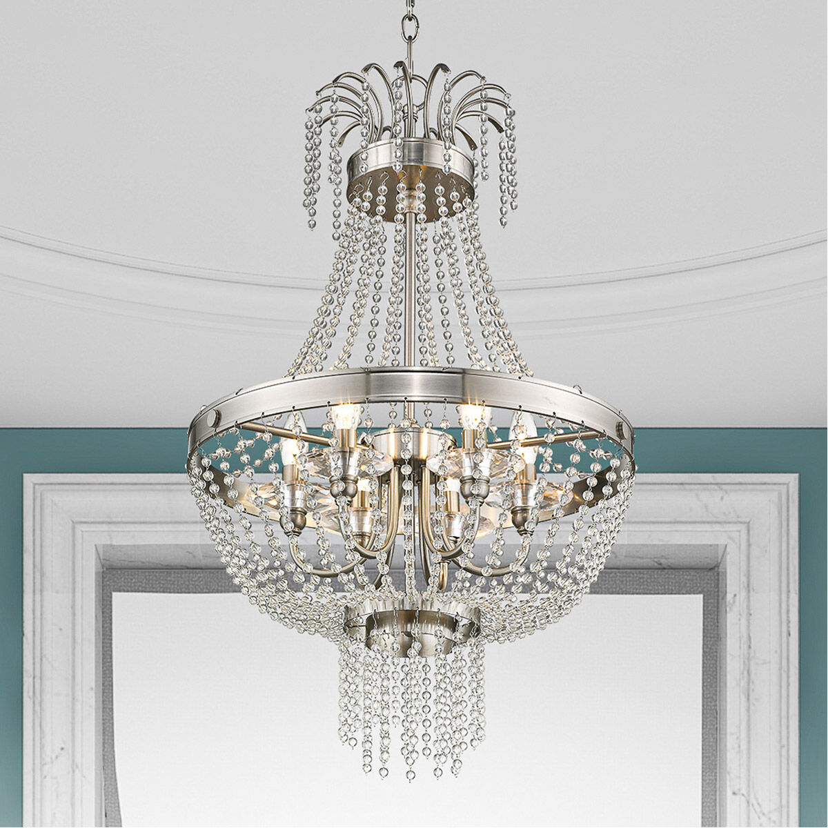 Valentina 6 Light 18 inch Brushed Nickel Pendant Ceiling Light