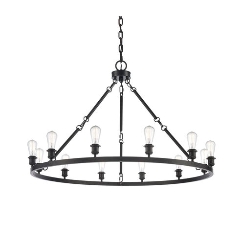 Ballston Saloon 12 Light 50 inch Matte Black Chandelier Ceiling Light