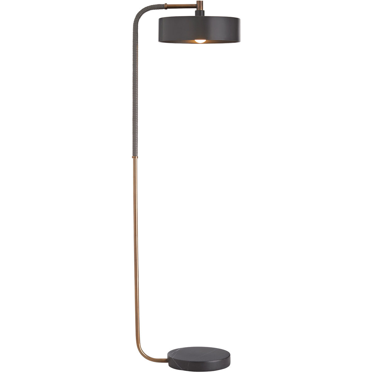 Aaron 63 inch 100 watt Heritage Brass Floor Lamp Portable Light