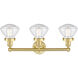 Olean 3 Light 24.5 inch Satin Gold Bath Vanity Light Wall Light in Seedy