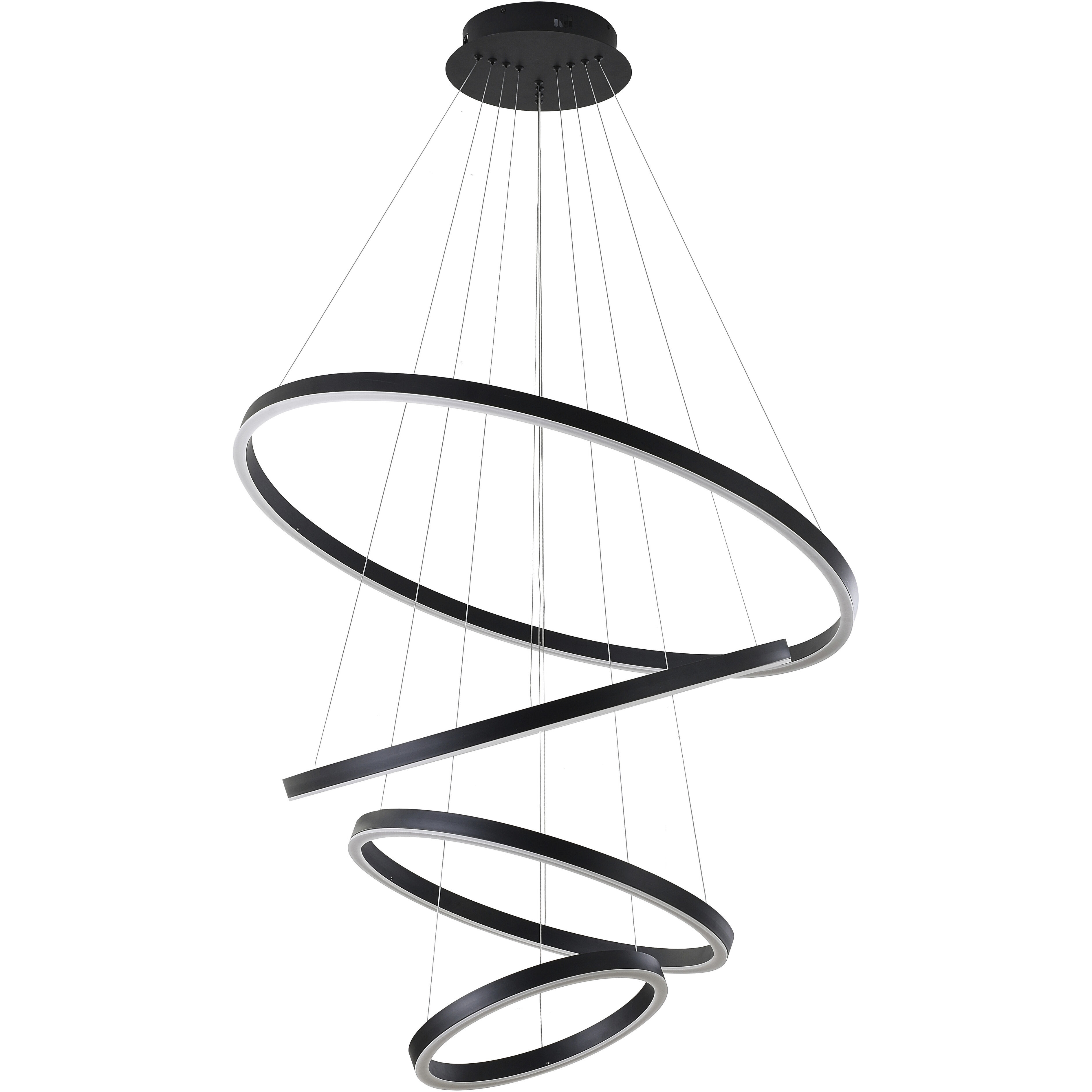 Canada LED 39.4 inch Matte Black Chandelier Ceiling Light