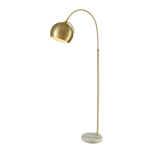 Ambassador Pl 61 inch 60 watt Aged Brass with White Floor Lamp Portable Light