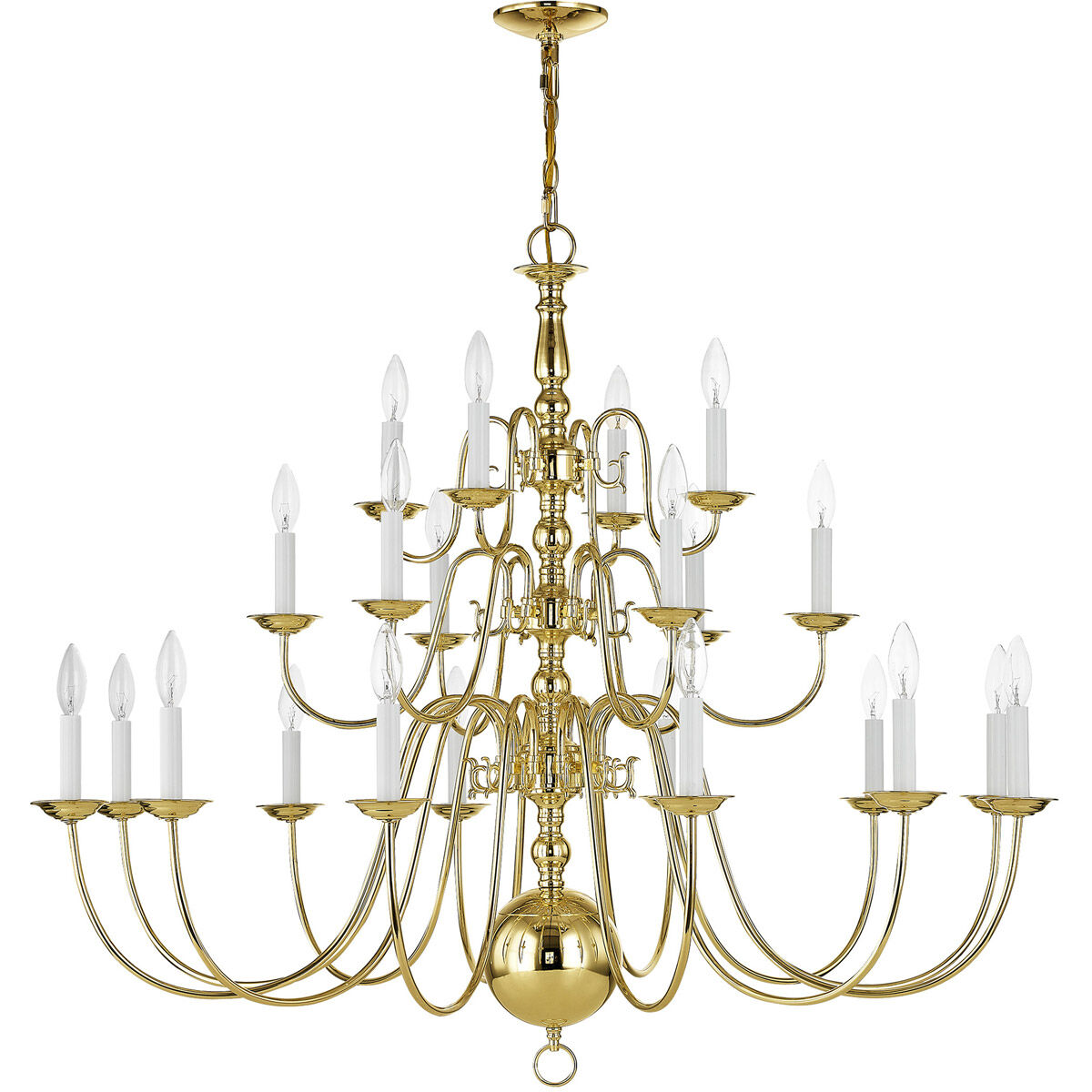 Livex 5015-02 Williamsburgh 22 Light 42 inch Polished Brass