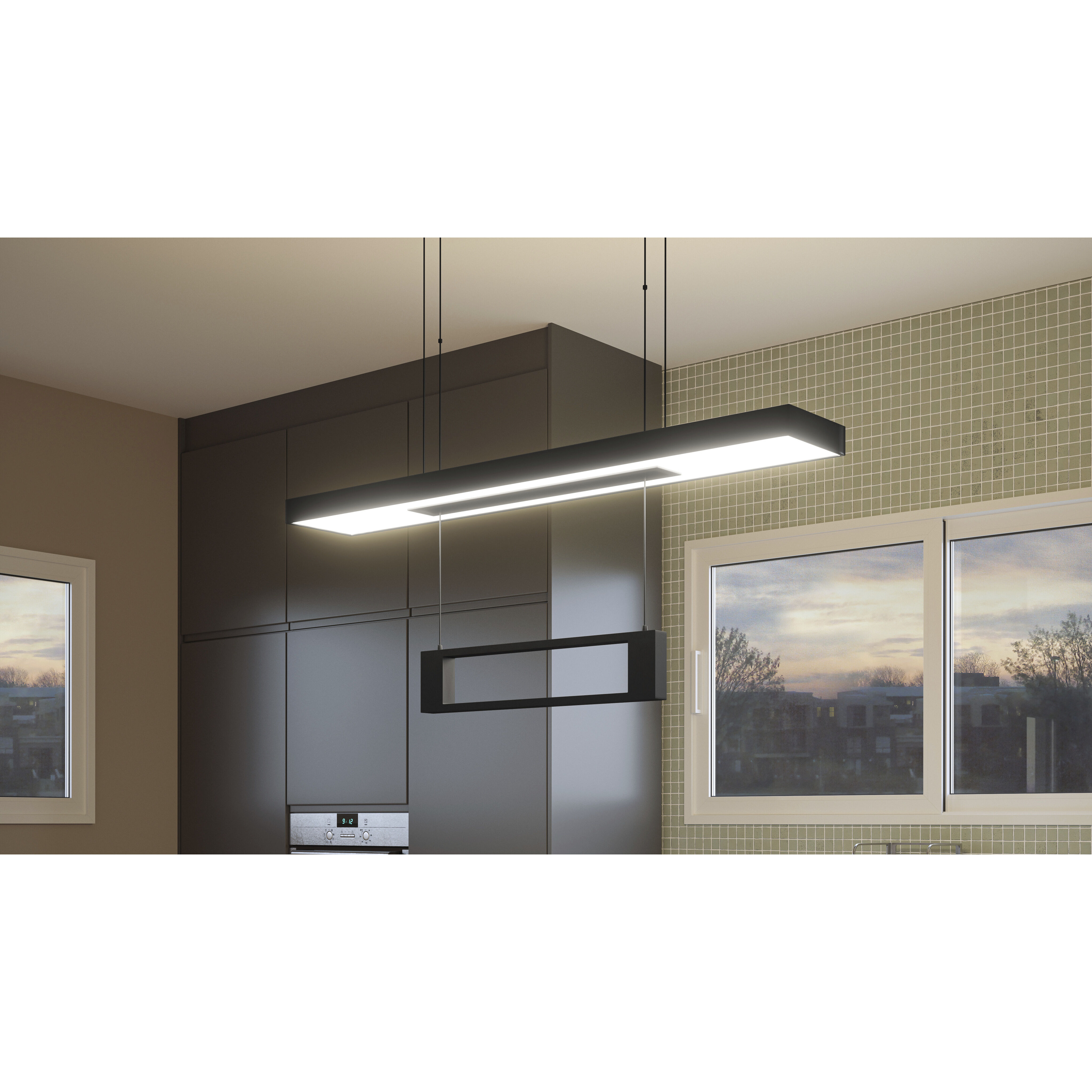 Sylvanus LED 38 inch Matte Black Island Light Ceiling Light