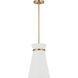 Fynn 1 Light 9.75 inch Satin Brass Pendant Ceiling Light in Incandescent