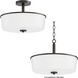 Fuller 3 Light 14.75 inch Black Flush Mount Ceiling Light in White