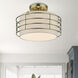 Blanchard 1 Light 12 inch Antique Brass Semi Flush Mount Ceiling Light, Medium