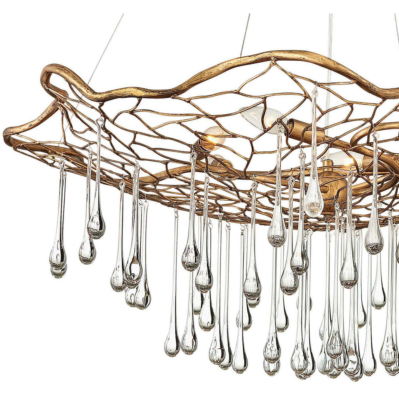 Lisa McDennon Laguna 6 Light 36 inch Burnished Gold Indoor Chandelier Ceiling Light