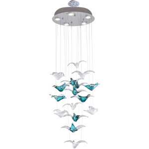 Flock of Birds 8 Light 24 inch Polished Chrome Hanging Fixture Ceiling Light