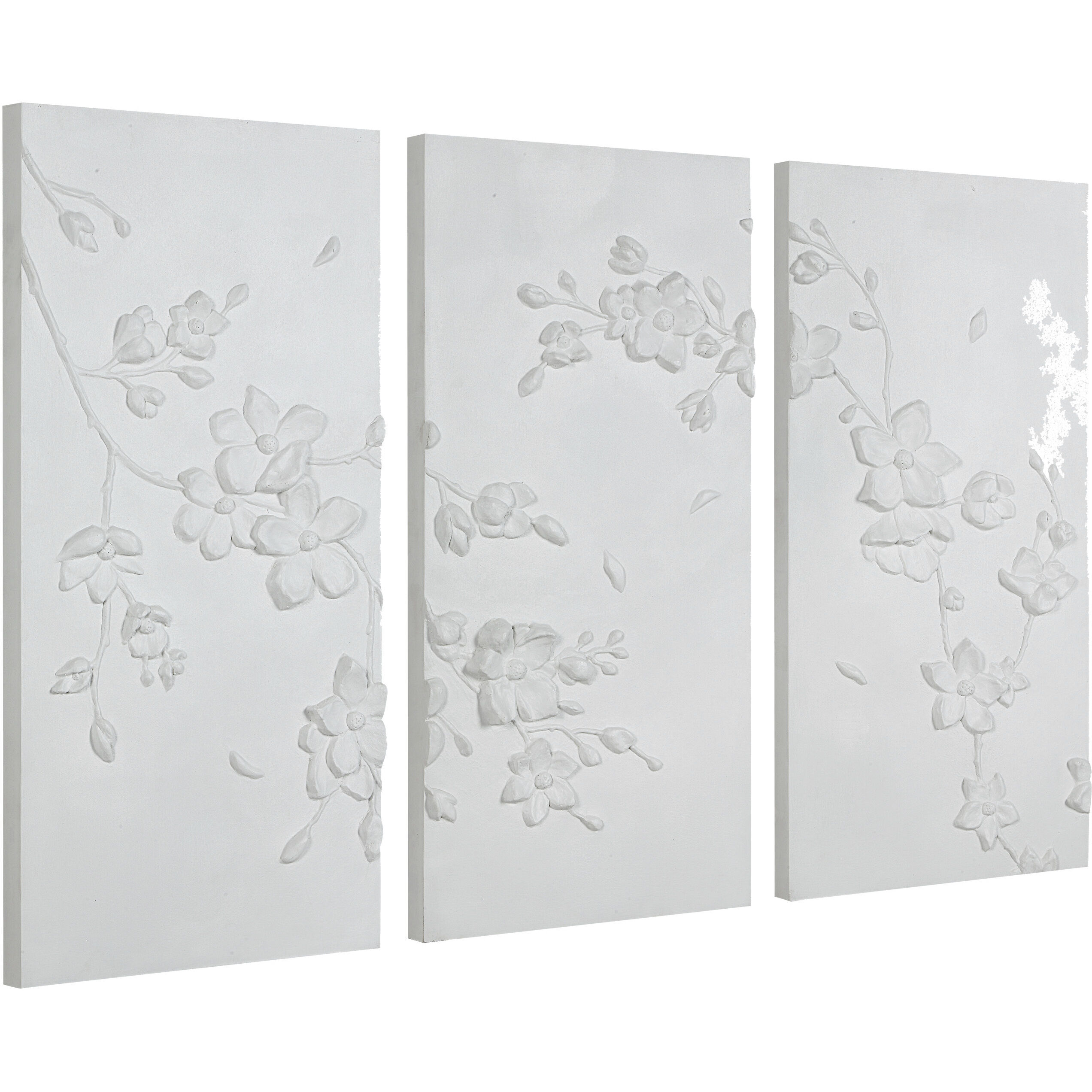Beaudelaire Matte White Wall Decor, Set of 3