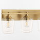 Veno 3 Light 23 inch Aged Brass Vanity Light Wall Light