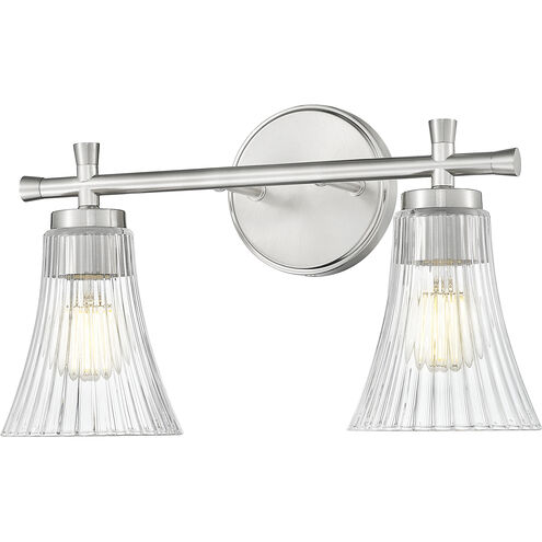 Belle 2 Light 16 inch Brushed Nickel Bath Vanity Light Wall Light
