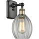 Ballston Eaton 1 Light 6 inch Black Antique Brass Sconce Wall Light, Ballston