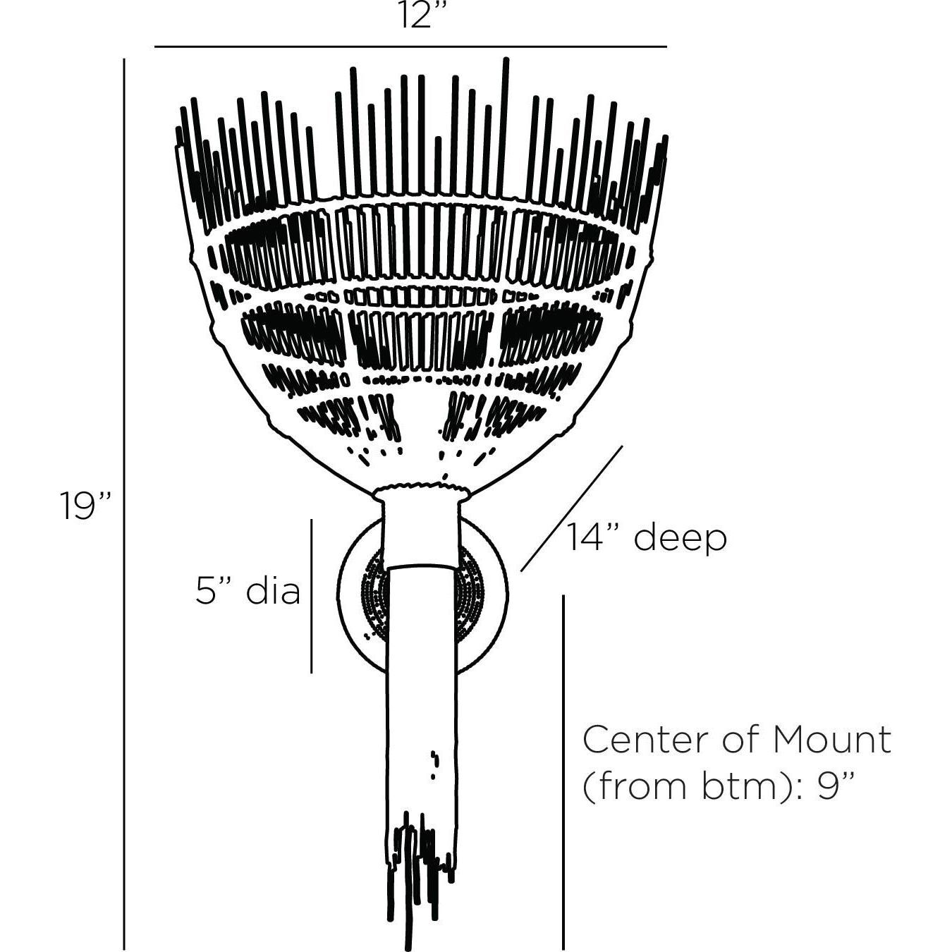 Abitha 1 Light 12 inch Natural Sconce Wall Light