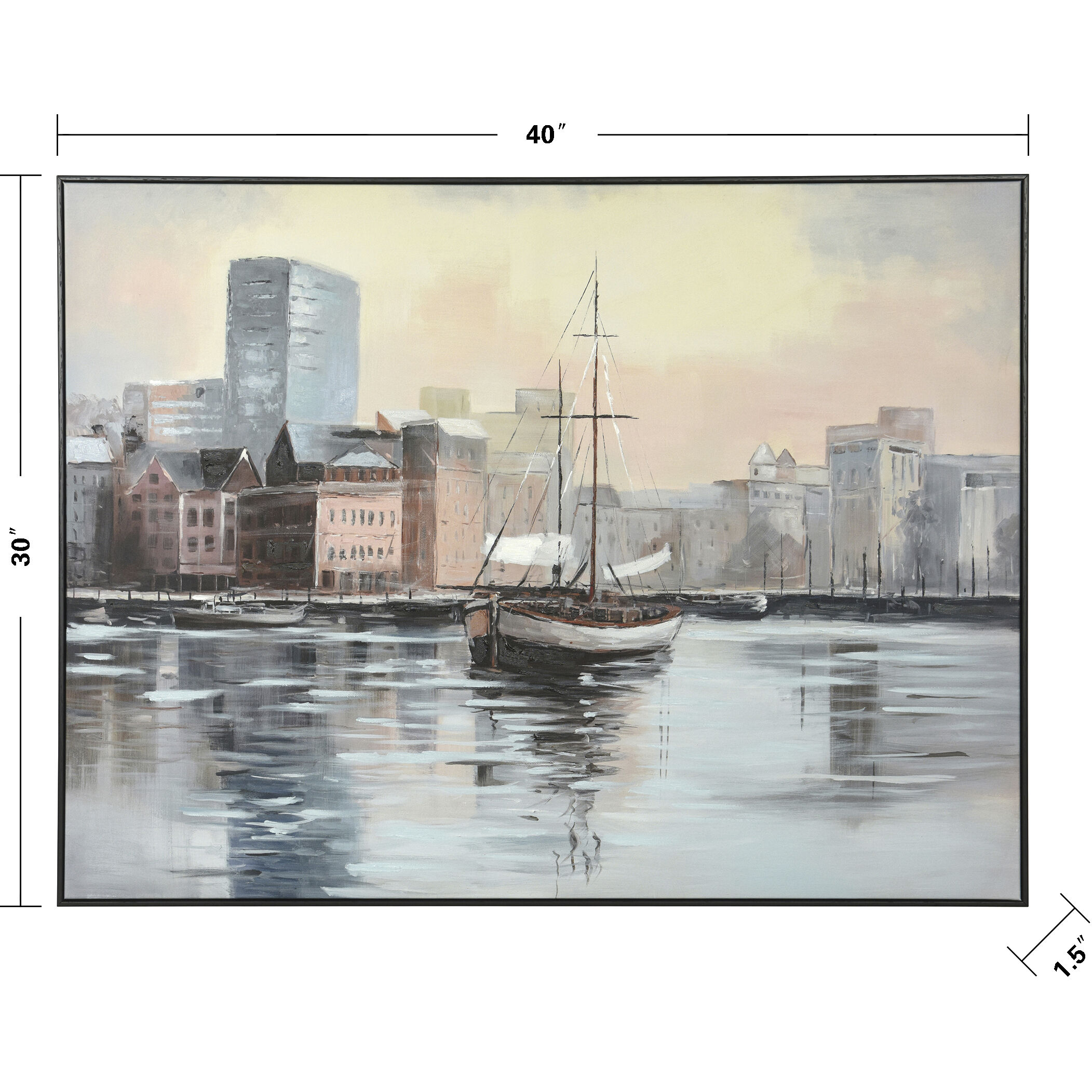 Cameron Multi - White and Blue and Black and Brown Wall Art