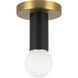 Calla 5.13 inch Brushed Gold Flush Mount Ceiling Light in Matte Opal Glass