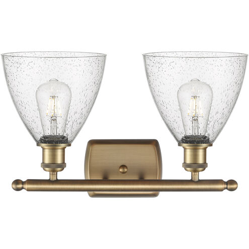 Ballston Ballston Dome 2 Light 18 inch Brushed Brass Bath Vanity Light Wall Light in Seedy Glass