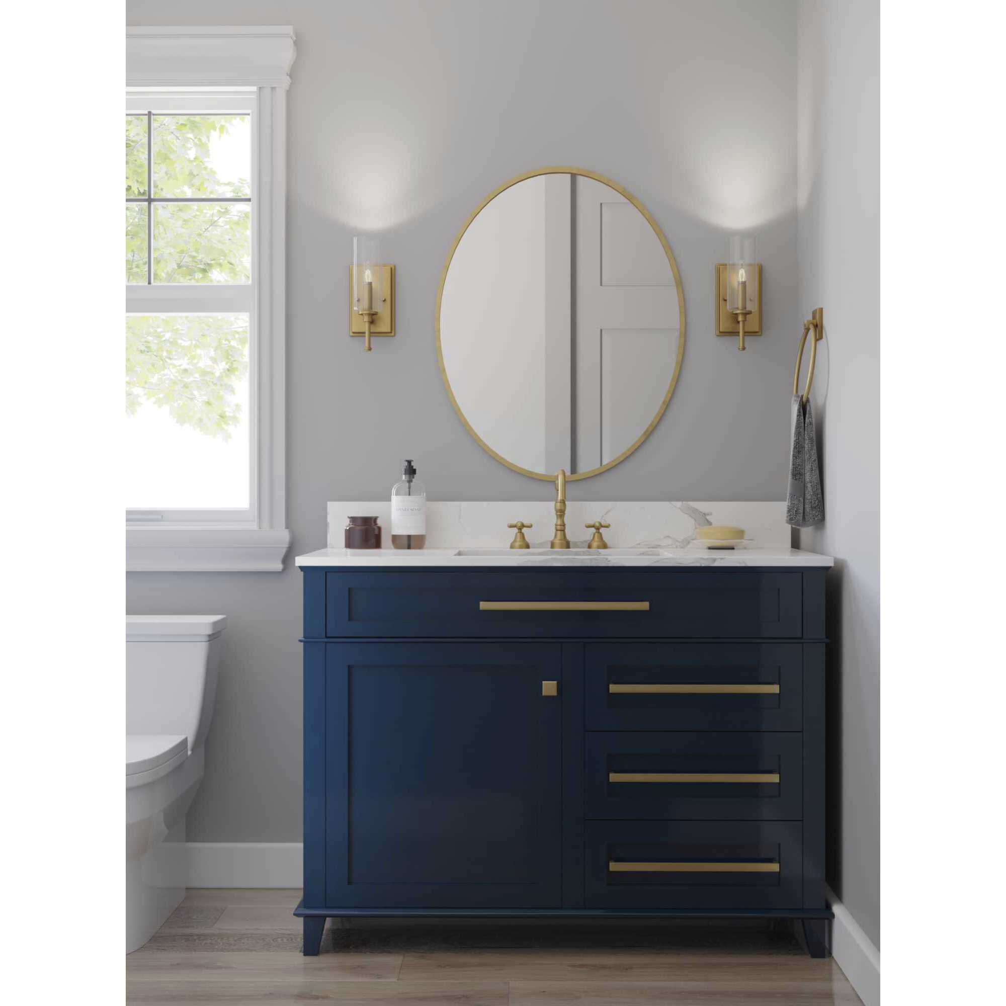 Elara 1 Light 5 inch Vintage Brass Bath Vanity Wall Light