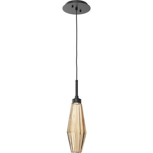 Aalto LED 3.8 inch Matte Black Pendant Ceiling Light in Optic Rib Bronze, 2700K LED