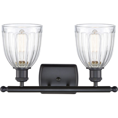 Ballston Brookfield LED 16 inch Matte Black Bath Vanity Light Wall Light in Clear Glass, Ballston