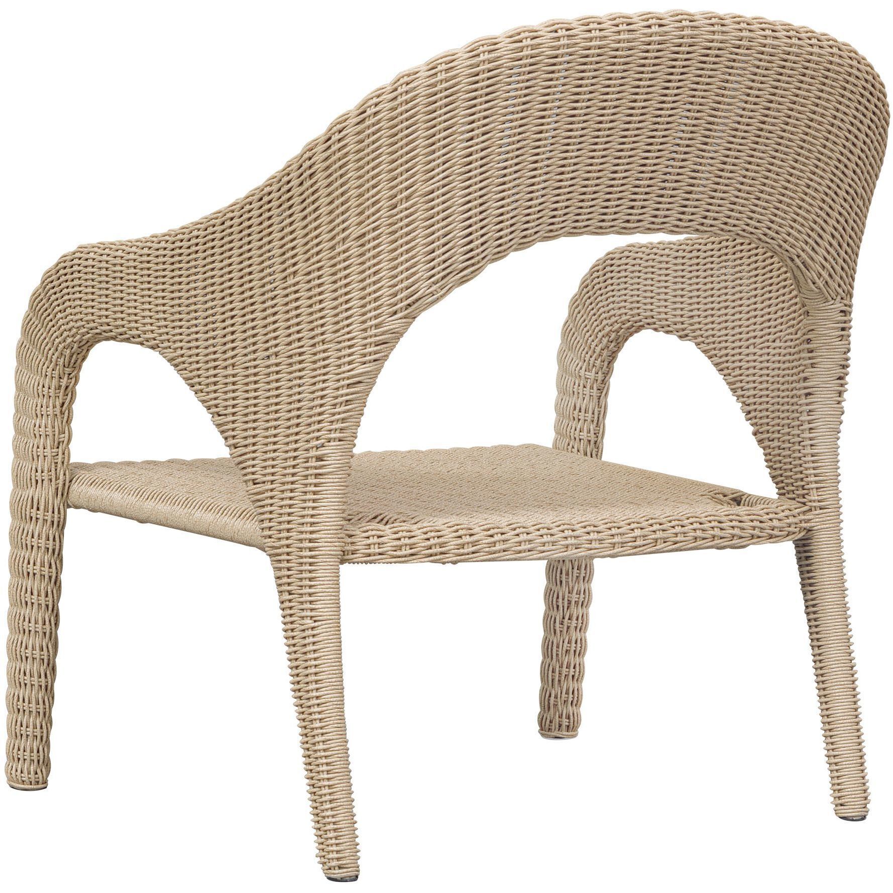 Kavali Natural Honey and Oyster White Outdoor Lounge Chair
