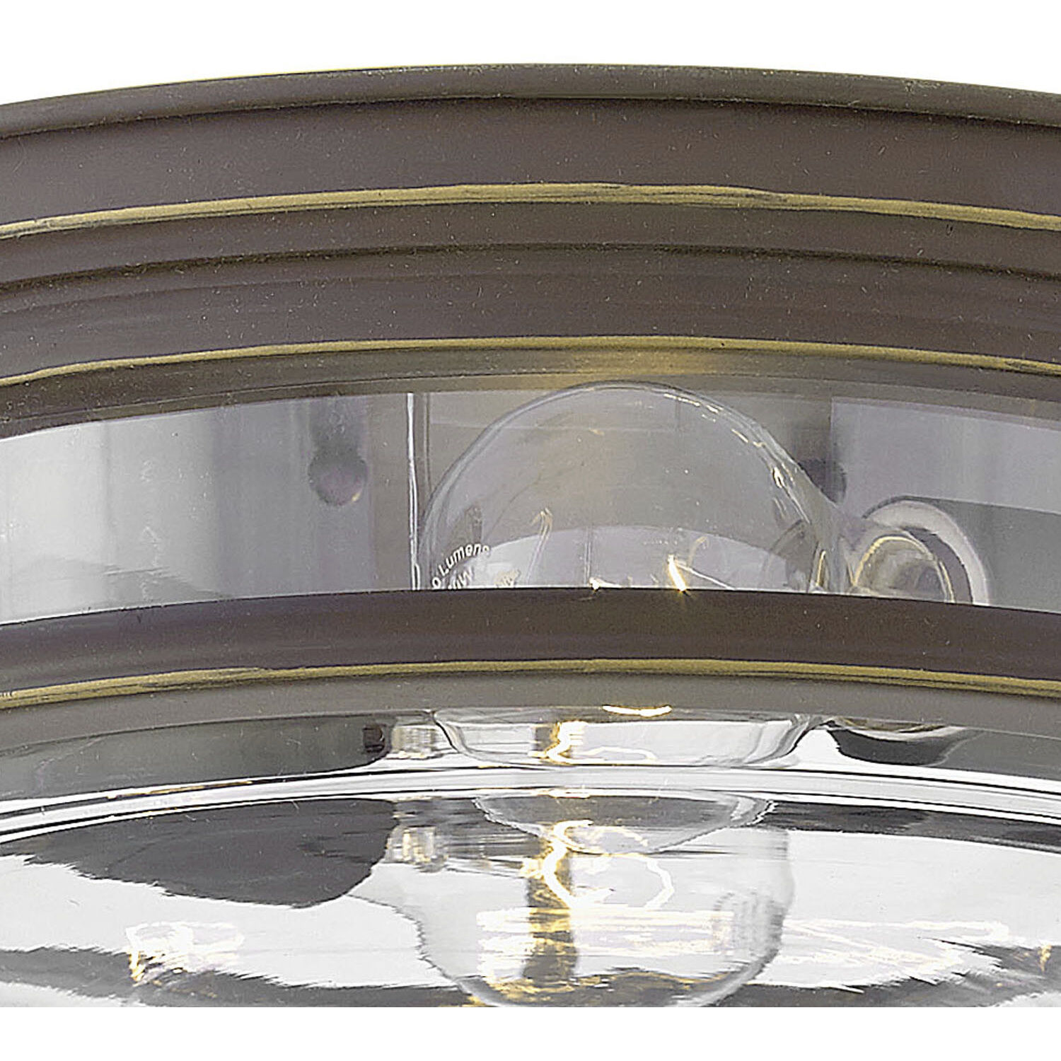 Hadley 2 Light 12 inch Oil Rubbed Bronze Indoor Flush Mount Ceiling Light in Clear