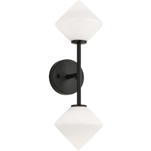 Novo Wall Sconce Wall Light in Black and Opal Glass