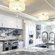 Textured Glass 4 Light 30.2 inch Burnished Bronze Chandelier Ceiling Light in Frosted Granite