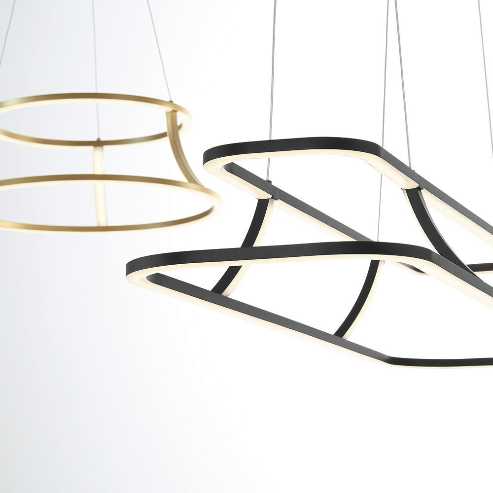 Cadoux Linear Chandelier Ceiling Light in Black