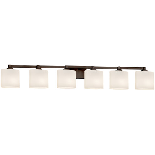 Fusion 6 Light 51.5 inch Dark Bronze Vanity Light Wall Light in Oval, Incandescent, Opal Fusion