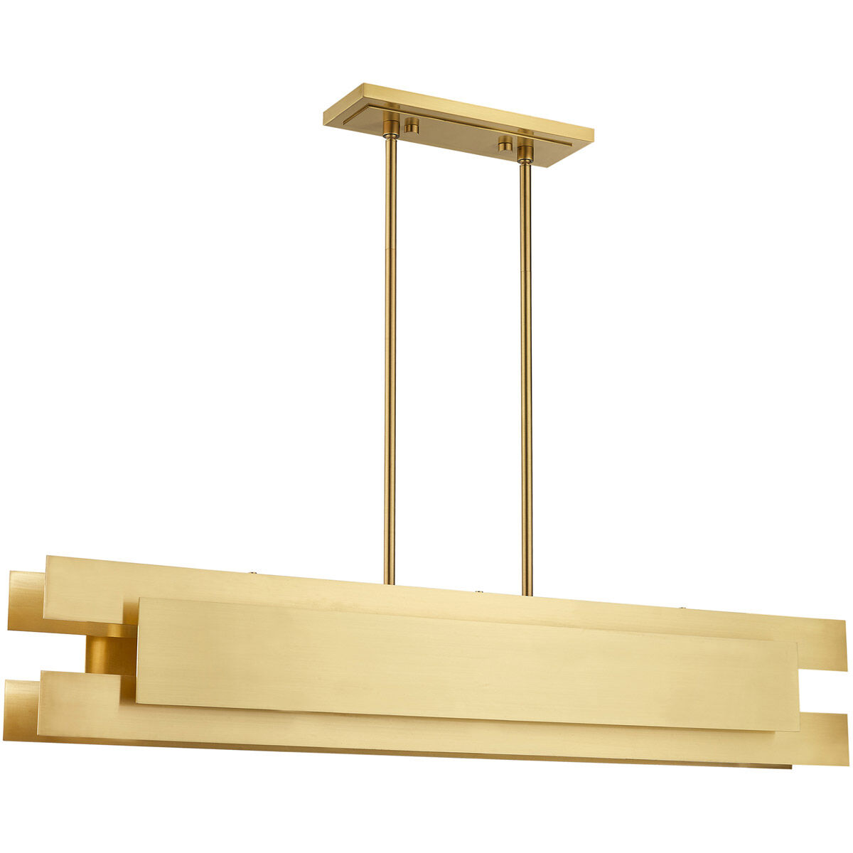 Varick 5 Light 46 inch Satin Brass Linear Chandelier Ceiling Light