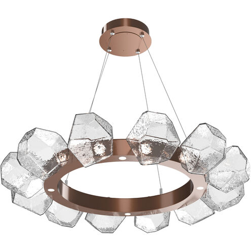 Gem LED 36 inch Burnished Bronze Chandelier Ceiling Light in 3000K LED, Clear, Radial Ring