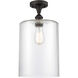 Ballston Large Cobbleskill LED 9 inch Oil Rubbed Bronze Semi-Flush Mount Ceiling Light in Clear Glass, Ballston