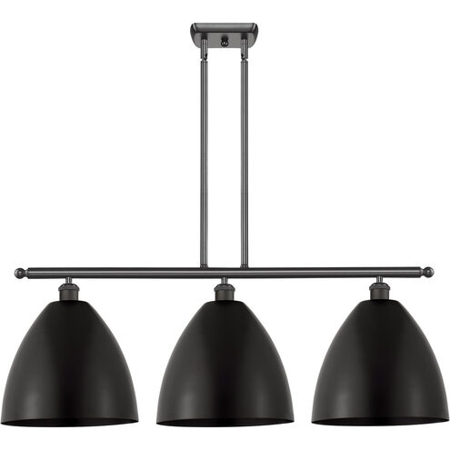 Ballston Plymouth Dome 3 Light 39 inch Antique Brass Island Light Ceiling Light in Matte Blue