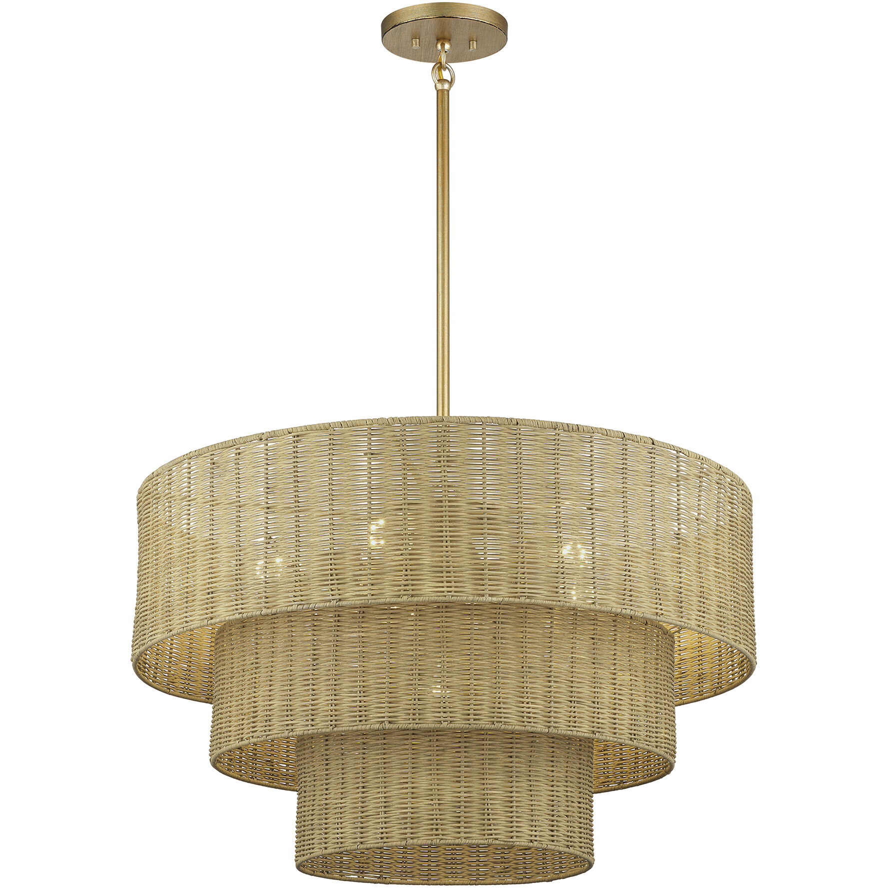 Weavington 6 Light 28 inch Antique Gold Leaf Pendant Chandelier Ceiling Light, Large