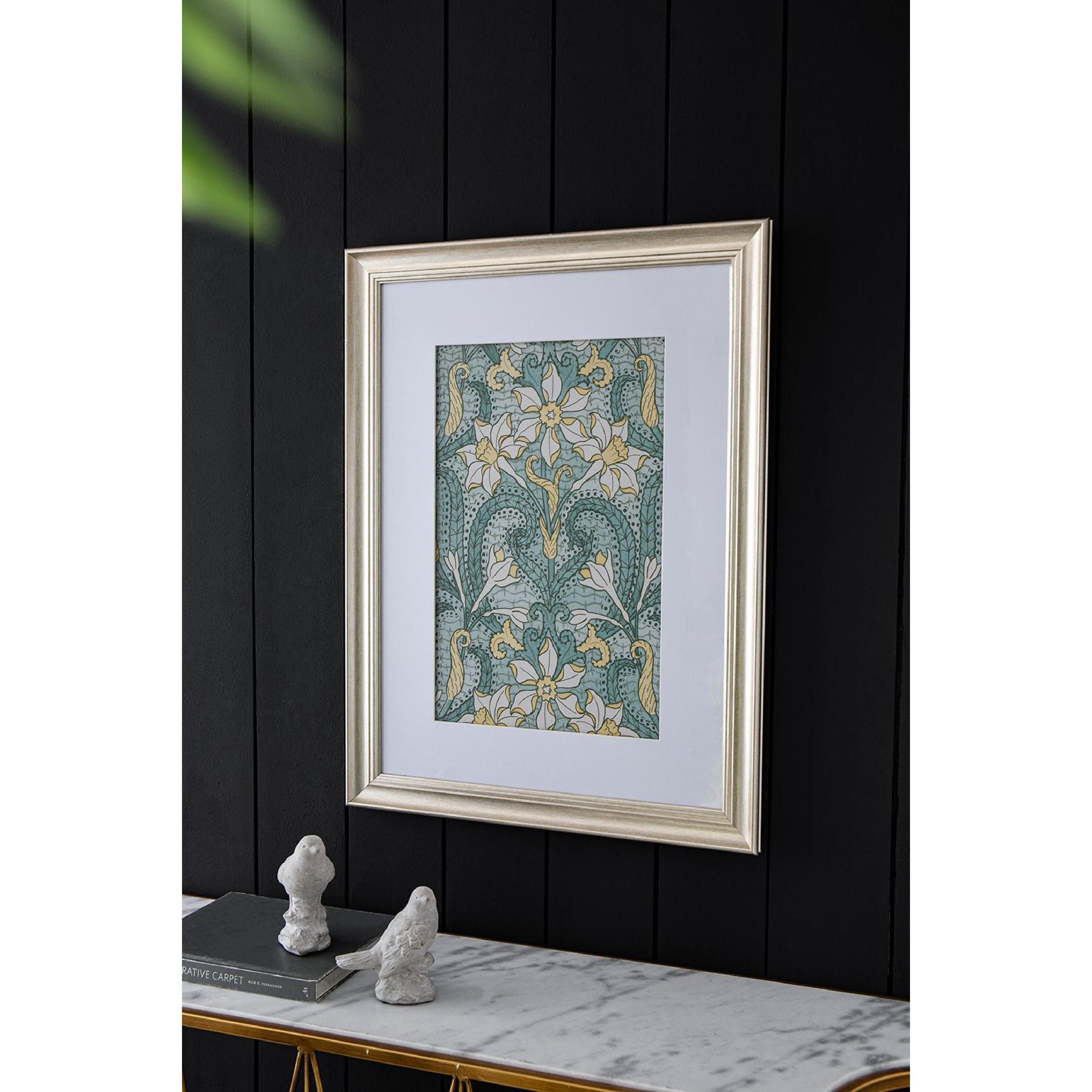 Smithsonian Gold and Yellow and Turquoise Wall Art, Floral