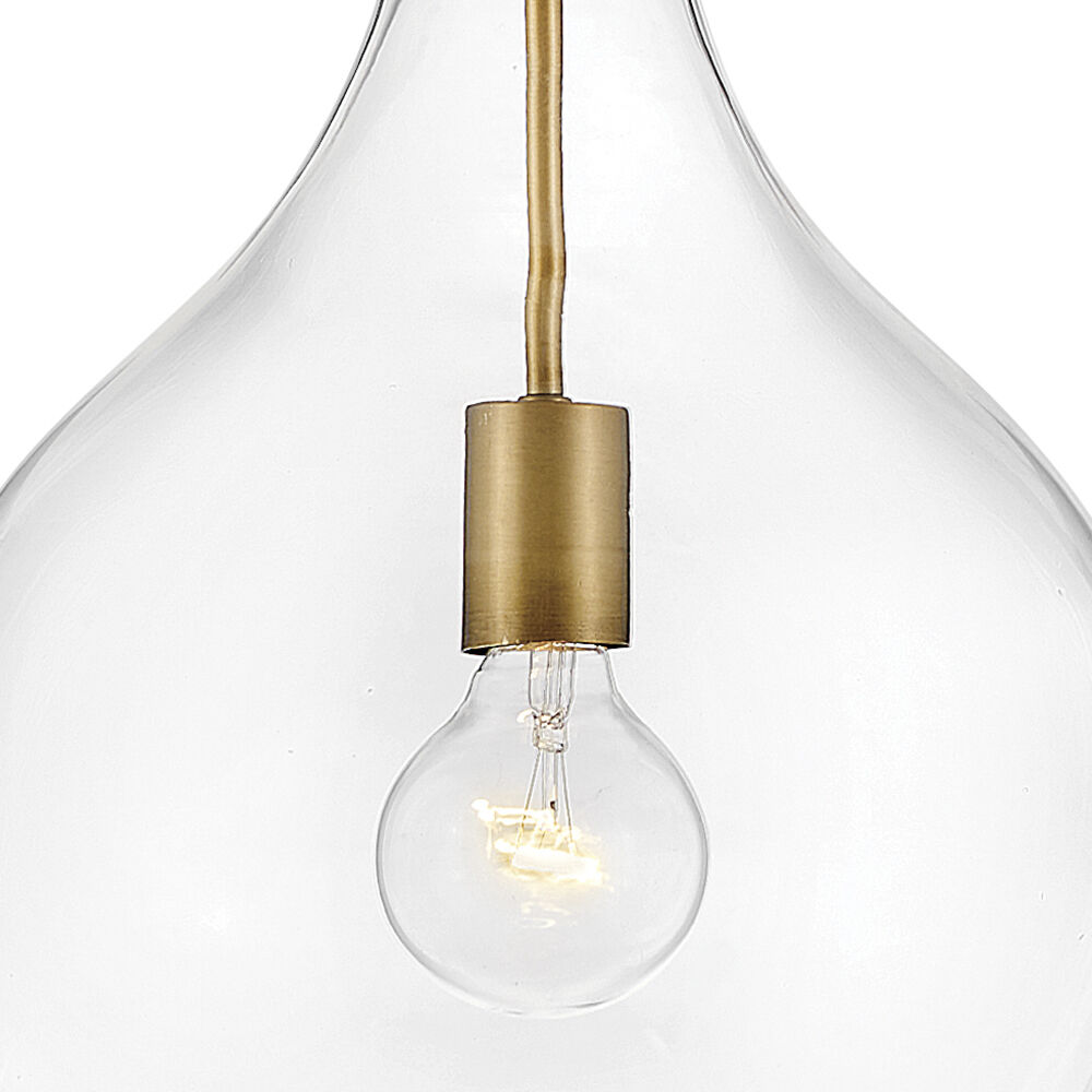 Ziggy 1 Light 12 inch Heritage Brass with Black Indoor Pendant Ceiling  Light in Clear